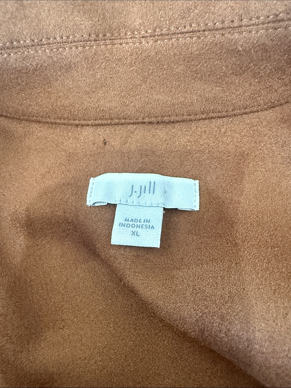 J. Jill Wearever Women’s Faux Suede in Hickory Bark Brown Duster Long Coat XL - Picture 8 of 9